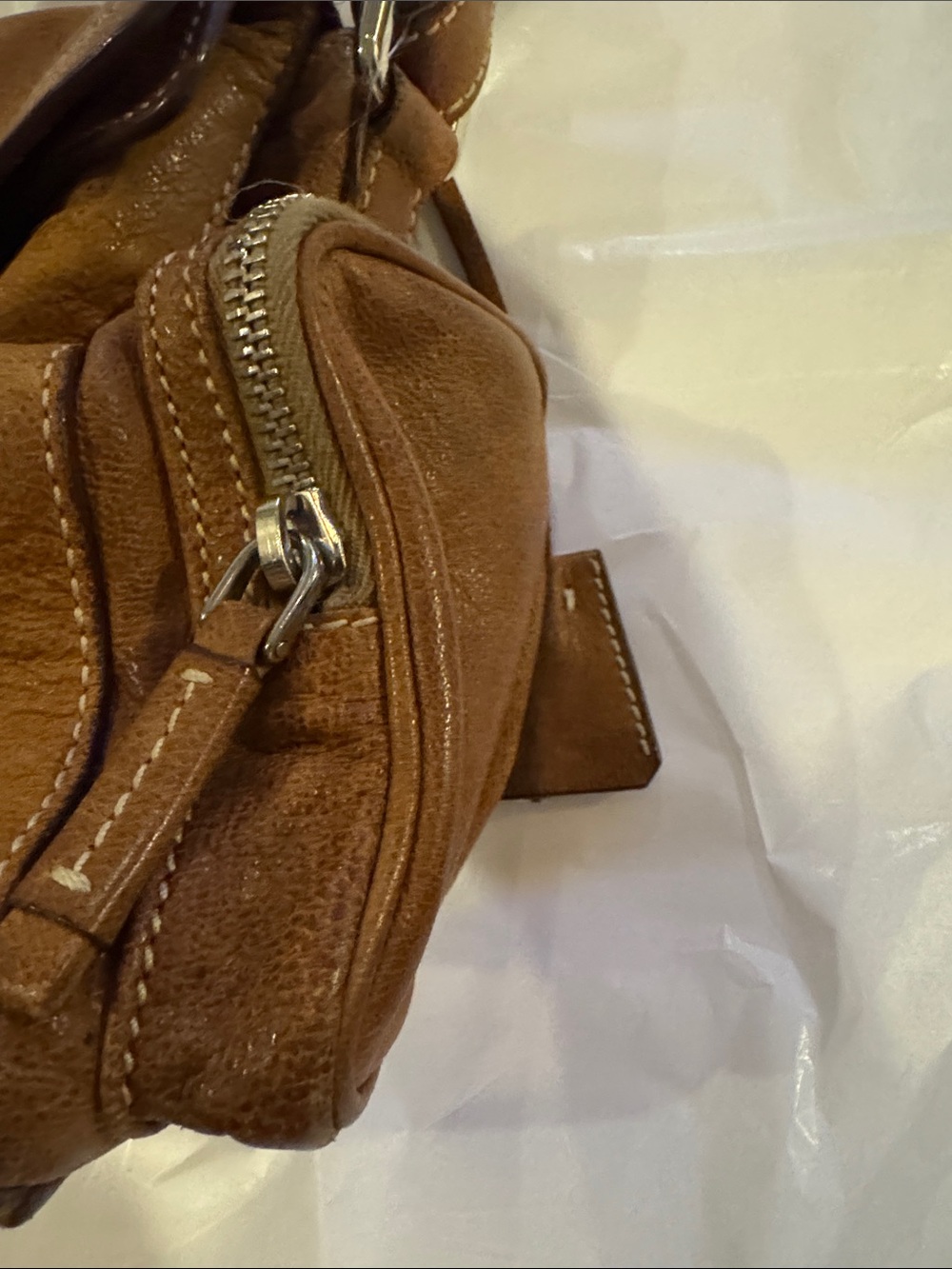 Prada Cognac Brown Leather Shoulder Bag with Front Lock - Picture 7 of 16